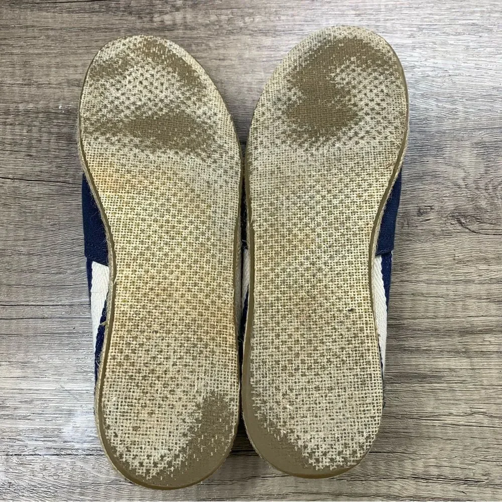 TOMS~Women’s~Navy/Ivory Stripe Espadrille Canvas Flats~Size 9‎